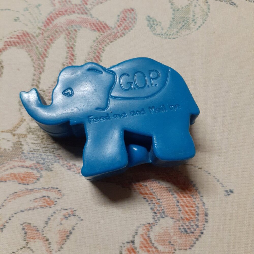 vtg 1960 GOP plastic elephant